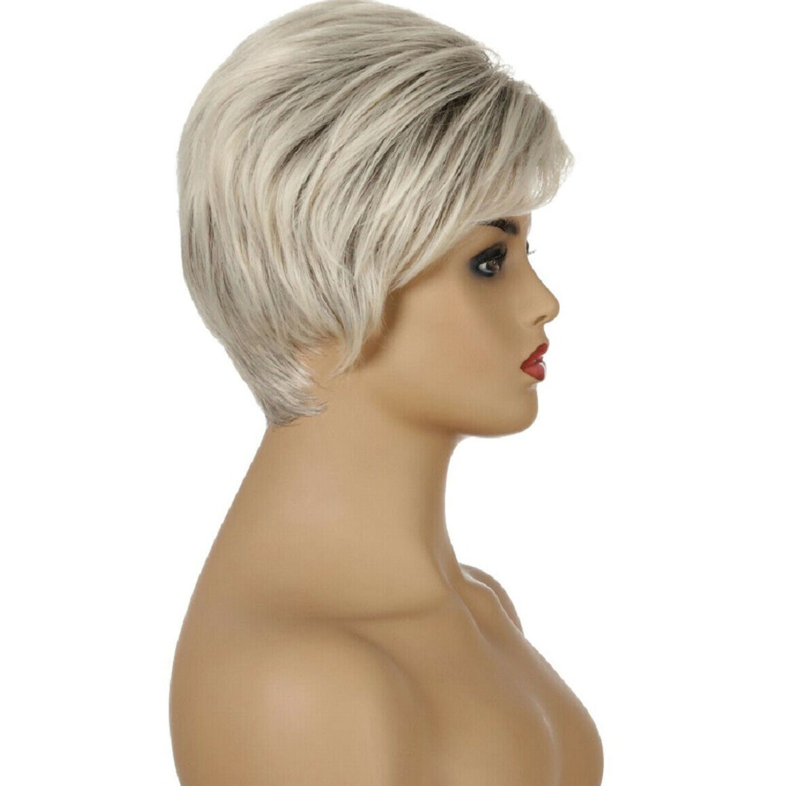 Fashion Synthetic Ombre Wig Short Straight Hair Pixie Cut Bob Wigs For Women
