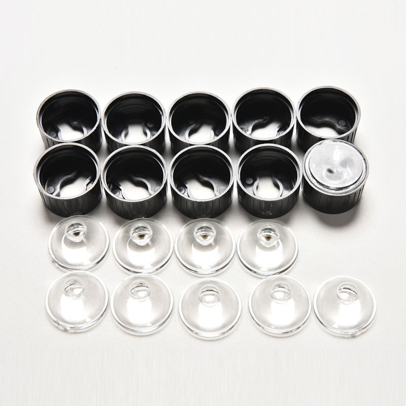 10pcs Led lens 5 Degree For 1w 3w 5w Lamp with Black Holder LENs LED  Qx