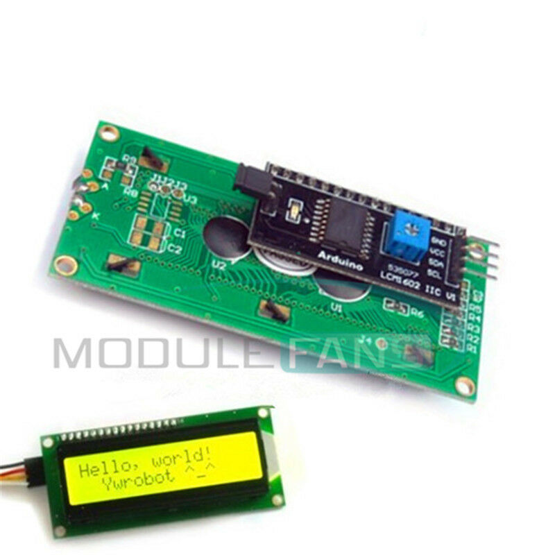 10PCS IIC/I2C/TWI/SPI Serial Interface1602 16X2 LCD Module Display Yellow MF