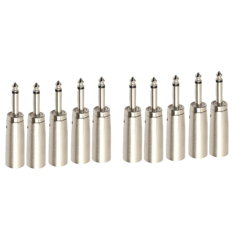 10Pack 3-Pin XLR Male to 1/4 "6.35mm Mono   Cable Microphone Adapter