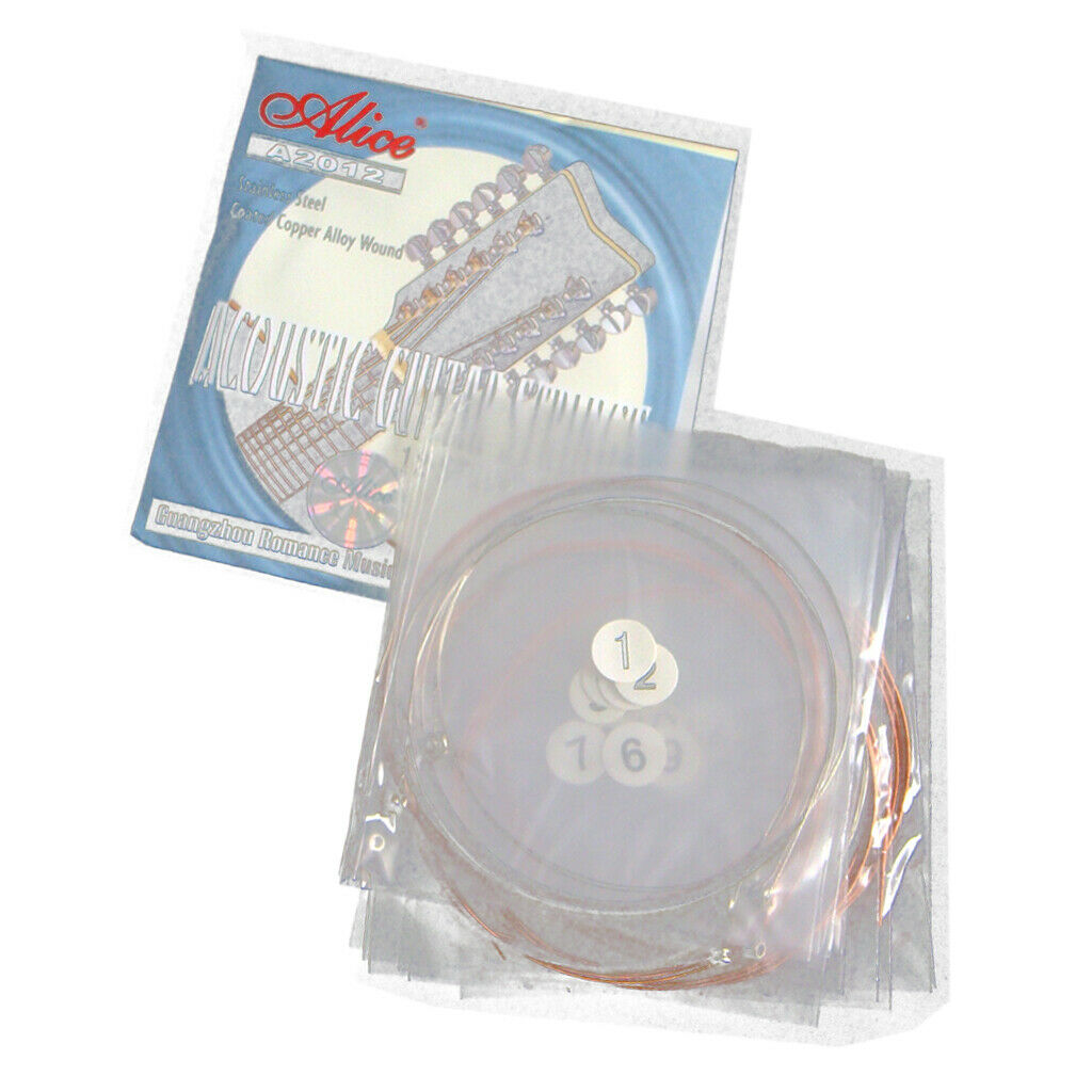 12 Copper Coiled Strings Acoustic Guitar Replacements