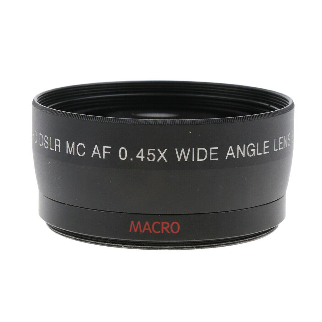 58mm 2 in 1 0.45X Wide Angle Conversion + Marco Conversion Lens, with 62mm Front