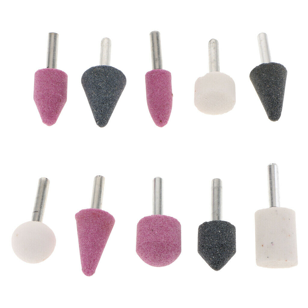 10x 6mm Cylindrical Electric Nail Drill Bits Polishing Grinding Head ZP-1009