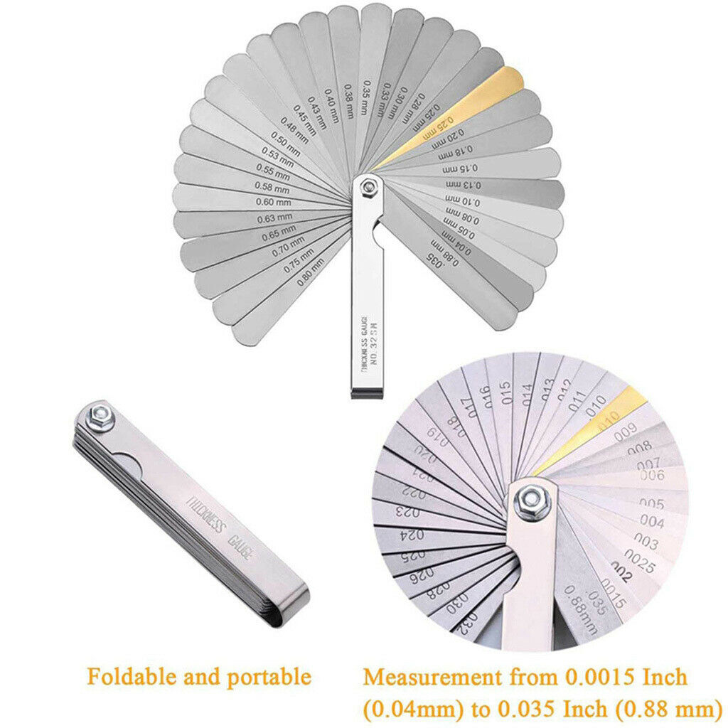 Stainless Steel 32- Feeler Gauge And Understring Radius Gauge Guitar
