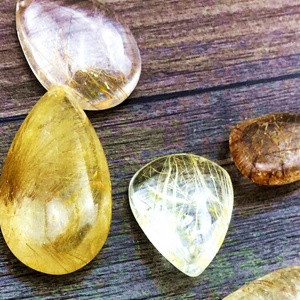 Natural Crystal Stone - Small Golden Color Lines Inside the Stone, 2.5-3.5cm