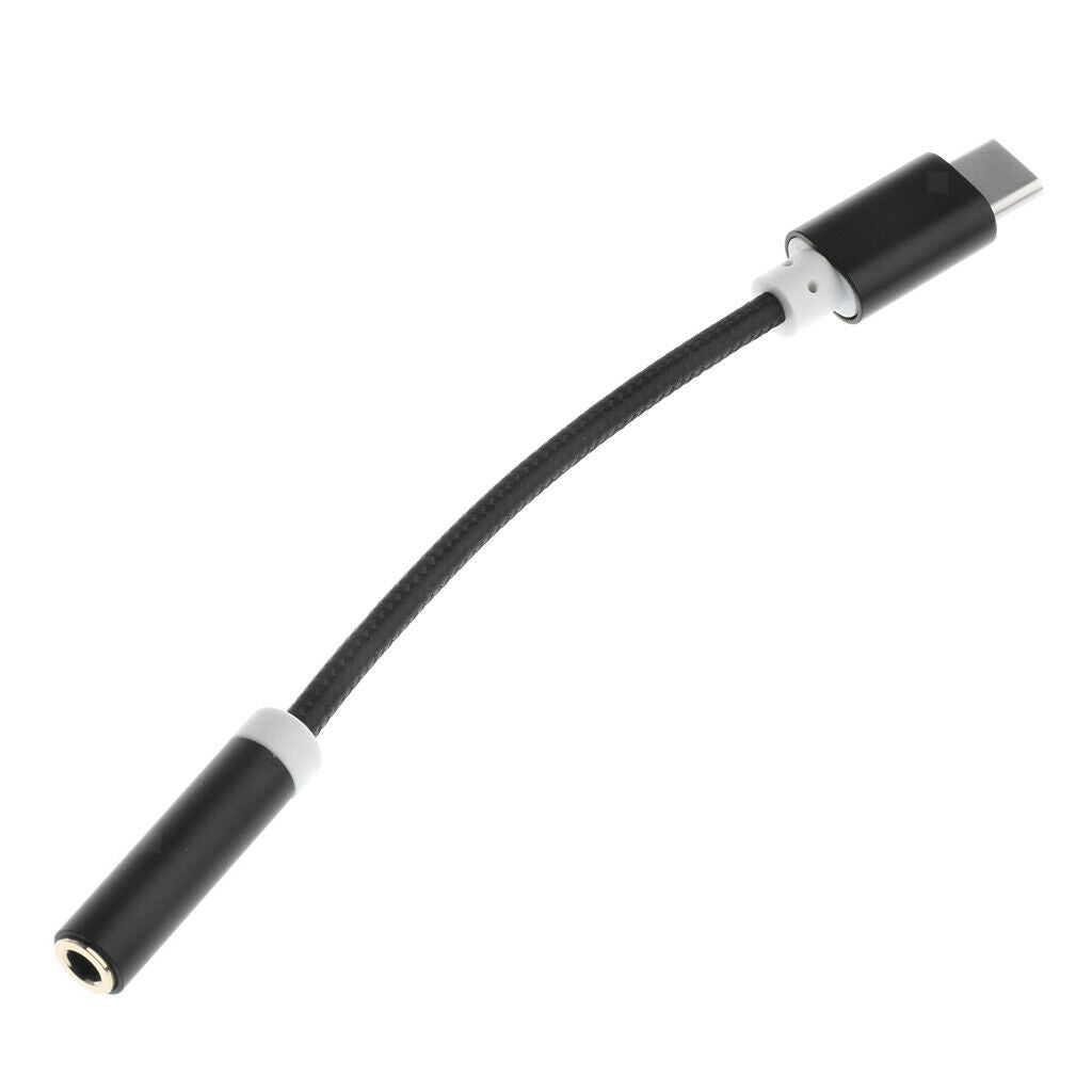 2Pack Universal USB Type C to 3.5mm Female Headphone AUX Adapter Cable Black