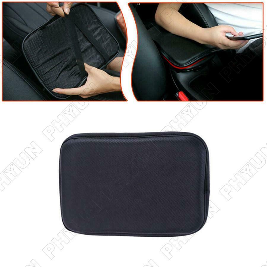 30*21cm Car Center Console Mat Cover Armrest Pad Black PU Leather Protector Pad