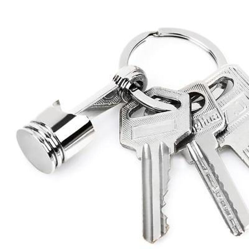 1pc Cute Car Metal Piston Keychain Keyfob Engine Fob Key Chain Ring Keyring