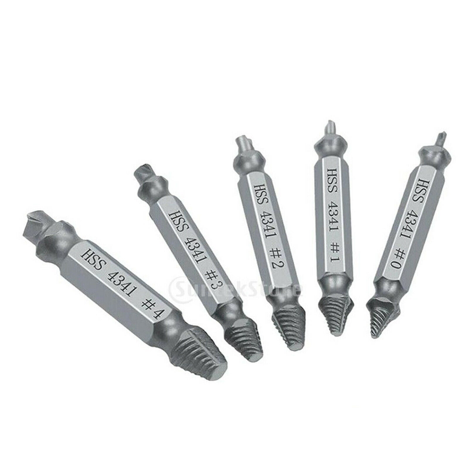 5pcs Screw Extractor Set Removes Damaged & Stripped Screws and Broken Bolts