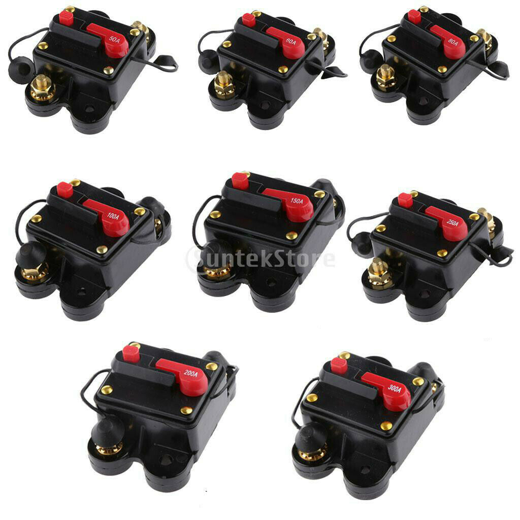 Manual Reset Breaker 12v/24v Audio Tester Reset Switch Fuse Holder 50A 02