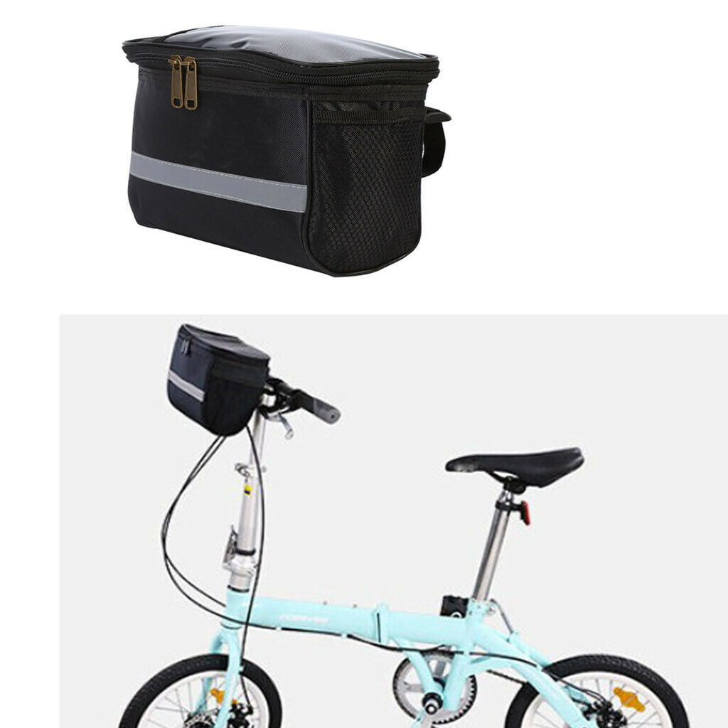2Pcs Mountain Bike Handlebar Bag Bicycle Front Basket Bag Pouch Pack Pannier
