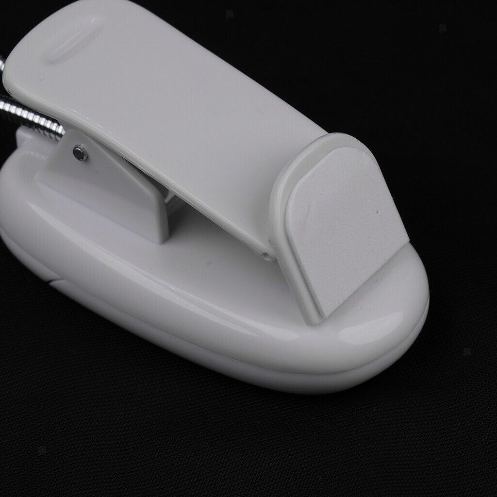 8 LED Music Stand Light Music Score Lamp Clip-on Reading Light White
