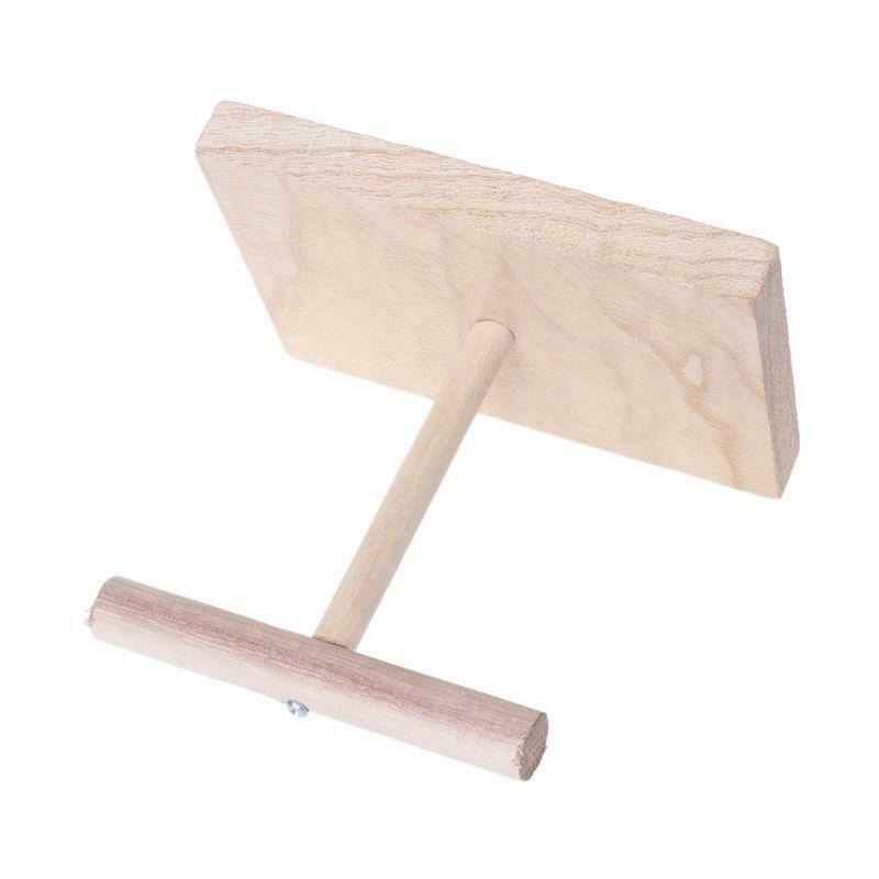 Portable Wooden Pet Parrot Training Rotation Perched Stand Platform Birds Paw