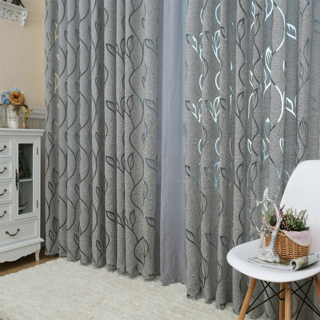 100x270cm Hanging Curtain Window Drape Curtain Voile Tulle Curtain New Gray
