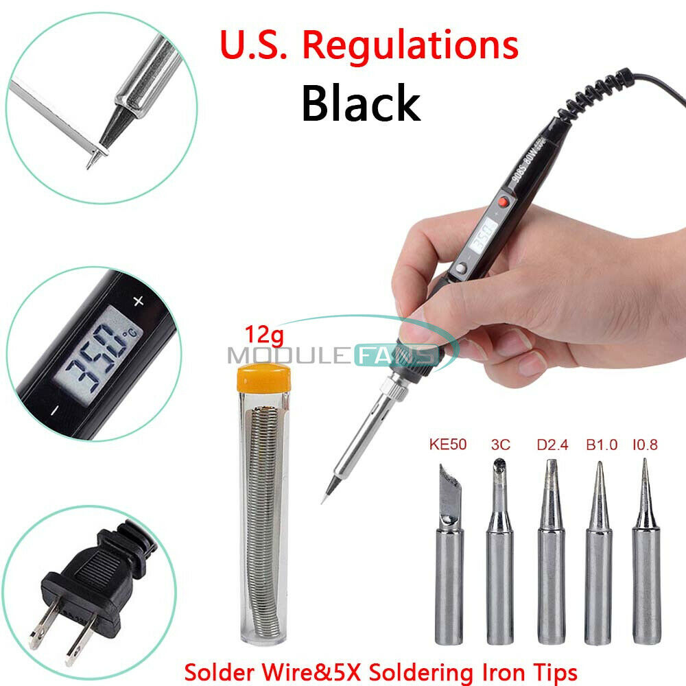 Electric Soldering Iron Gun Adjustable Temperature 80W Welding Set DIY Kit 110V