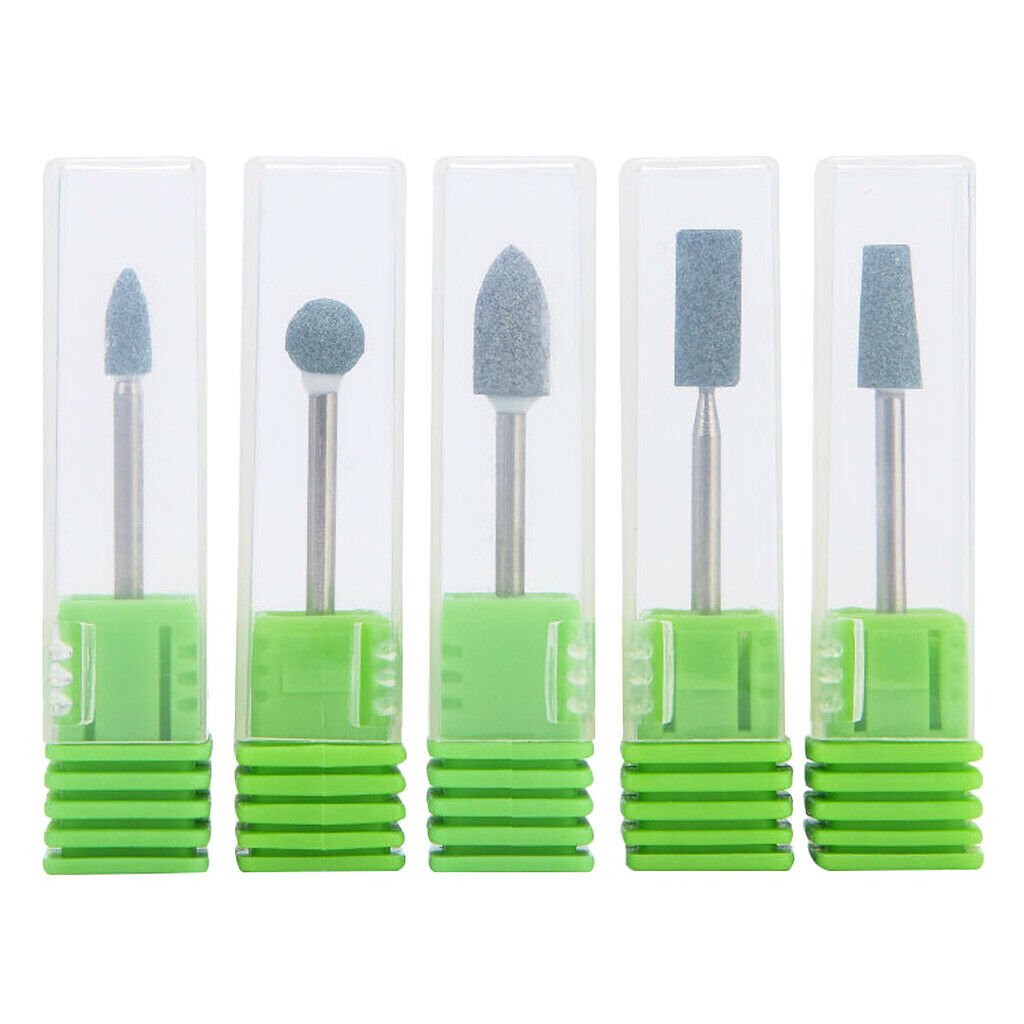 5 Pcs Quartz Nail Drill Bits Gel Remove Polish Tool Pedicure Manicure Rotary