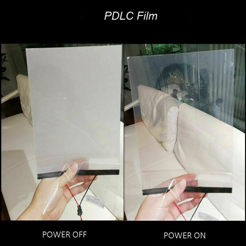 6"x6" White PDLC Smart Film Sample Electrochromic Film Switchable Glass Vinyl
