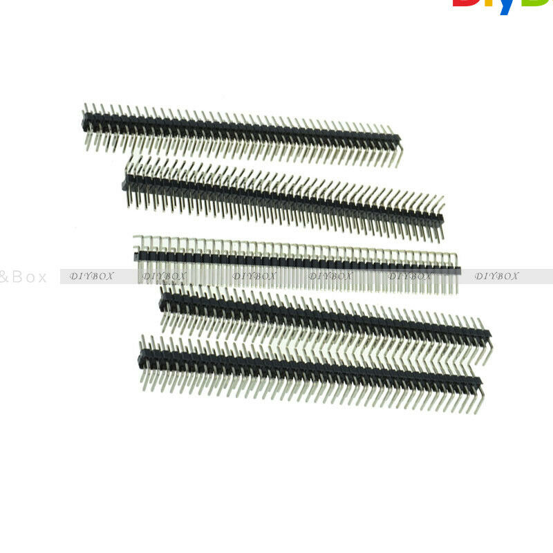 [10PCS] 2.54mm 2 x 40 Pin Male Double Row Right Angle Pin Header Strip Connector