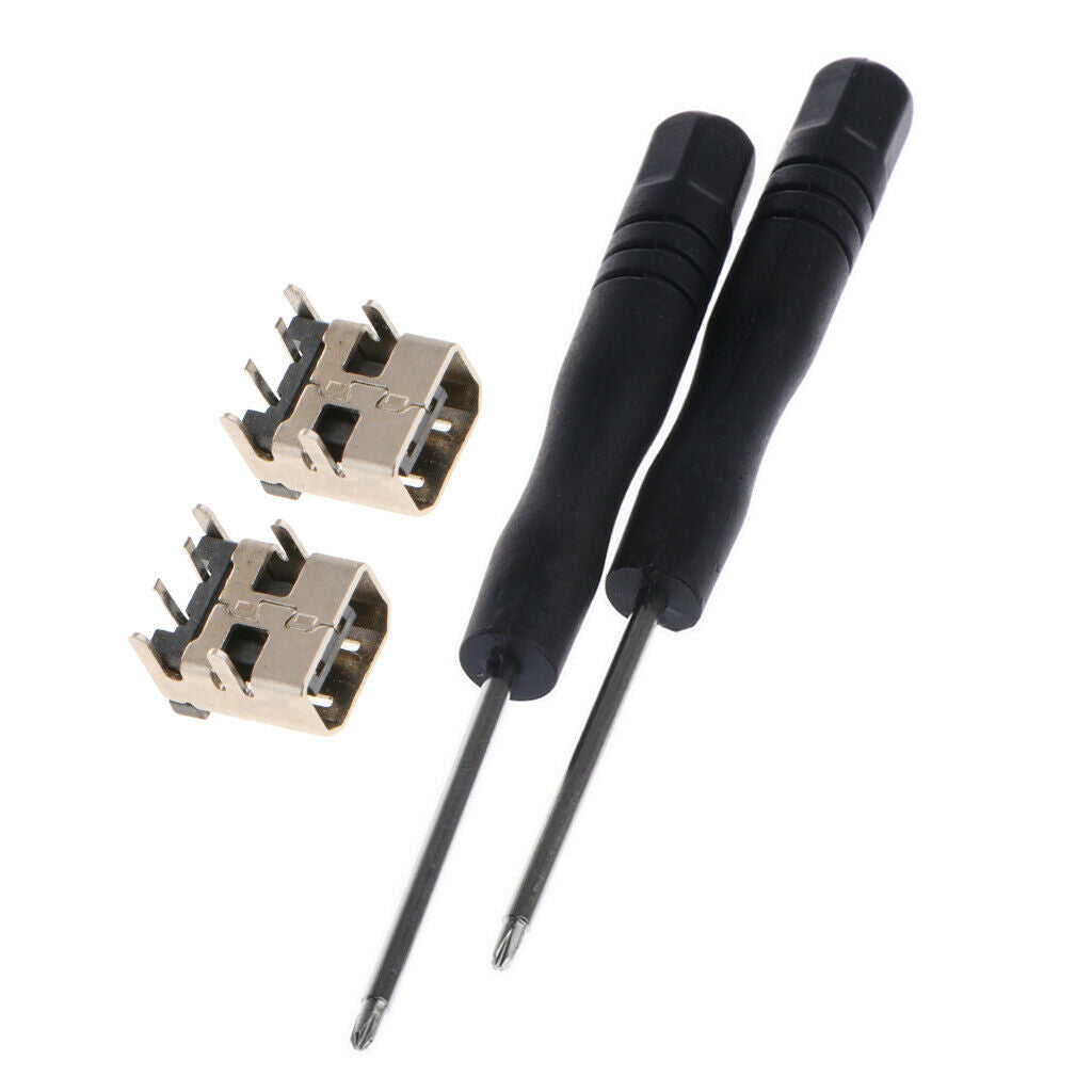 2Pcs Power Socket Charging Port Conector + Tools for Nintendo DSi / XL / 2DS