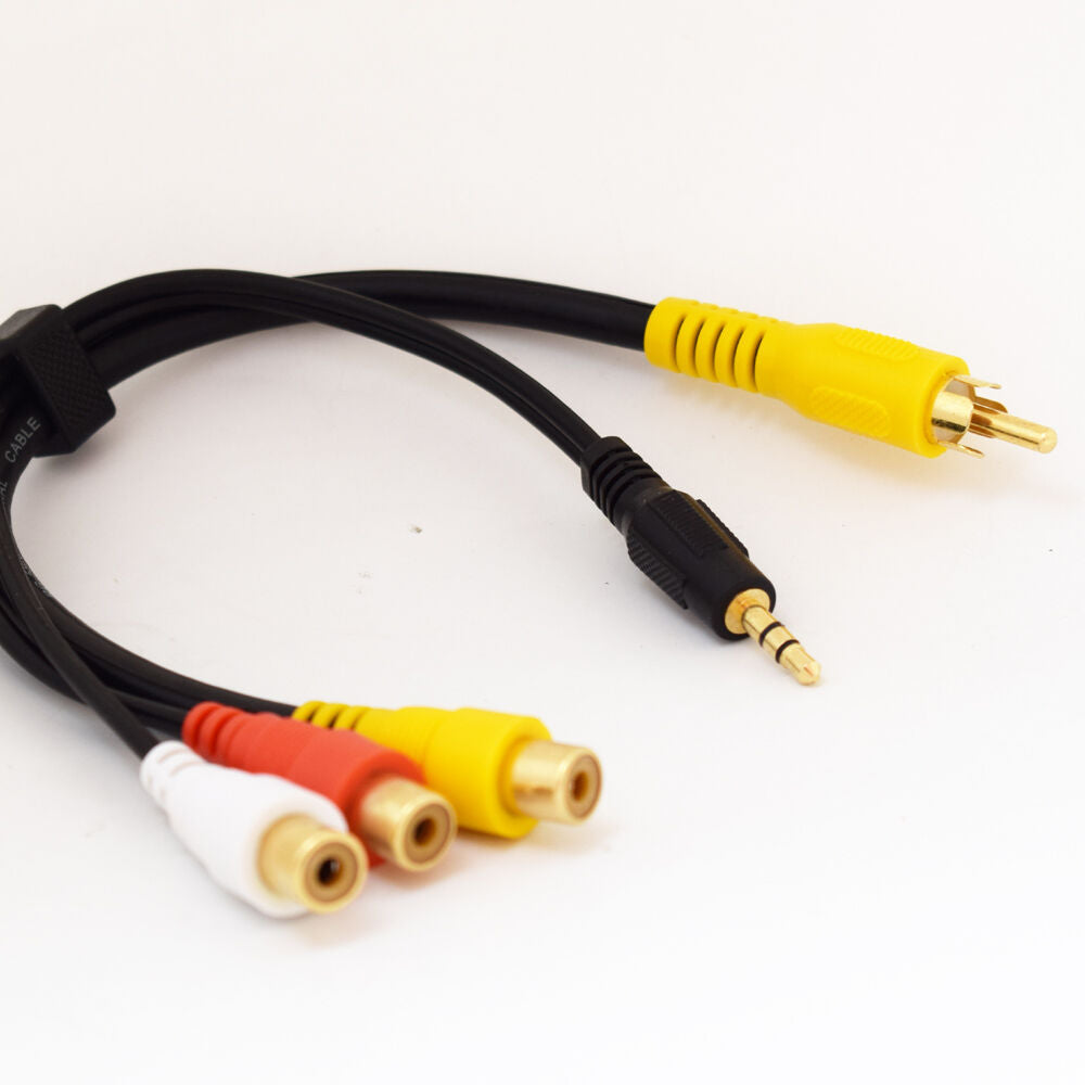 4pcs 3.5mm Stereo Male to 2x RCA Female+1pc RCA Male to RCA Female Adapter Cable