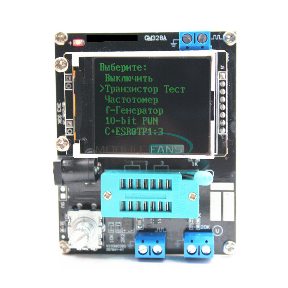 Russian GM328 Assembled Transistor Tester LCR ESR Meter PWM Signal Generator