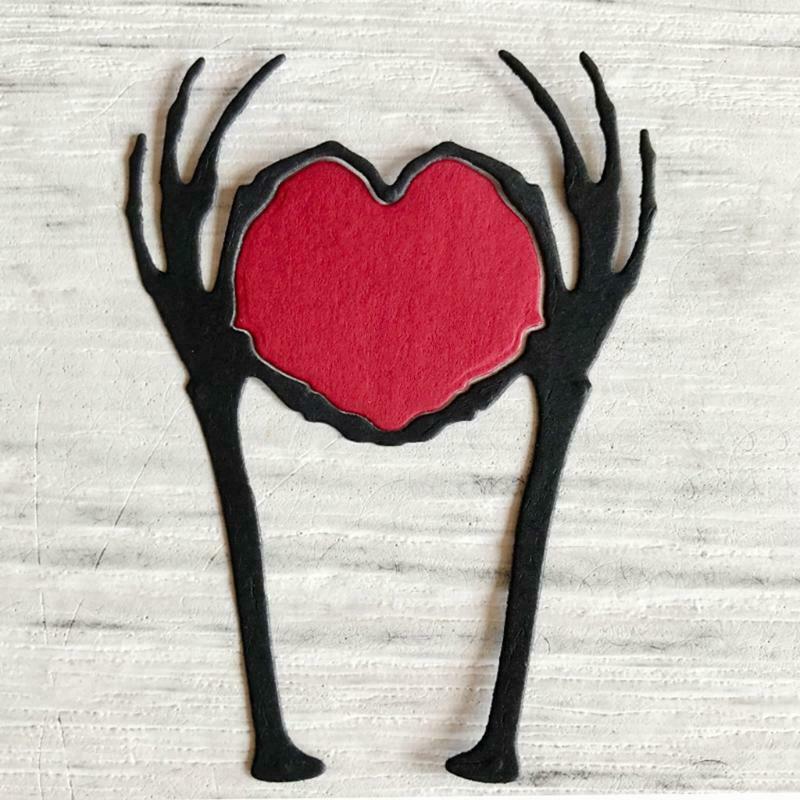 Halloween Loving Skeleton Hand Carbon Steel Cutting Dies DIY Scrapbooking Photo