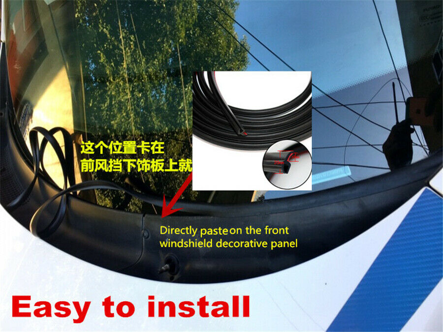 1.8 Meter Rubber Sealed Strips Trim For Front windshield Wiper Under Wdge Car