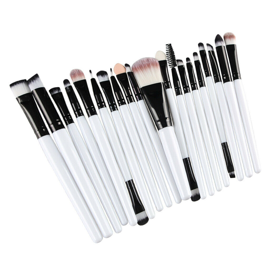 20 Pcs/Set Professional Make up Brush Set Beauty Cosmetic Tool White Black