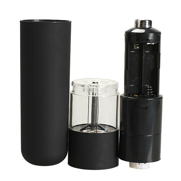 Electric Salt Spice Pepper Herb Mills Grinder with LED Light Black @