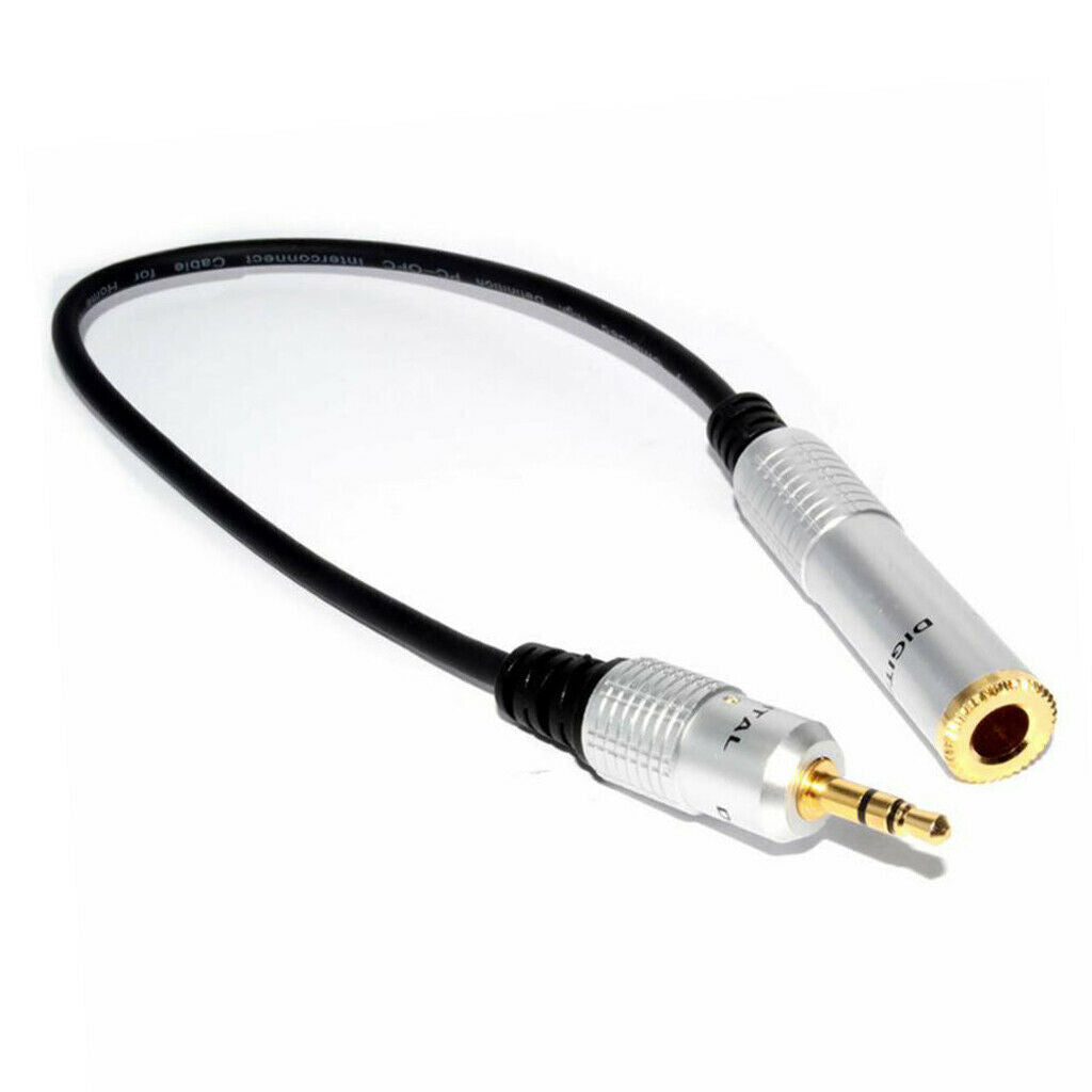 Audio 6.35mm 1/4" Female to 3.5mm 1/8" Male Stereo Cable Cord 30cm New