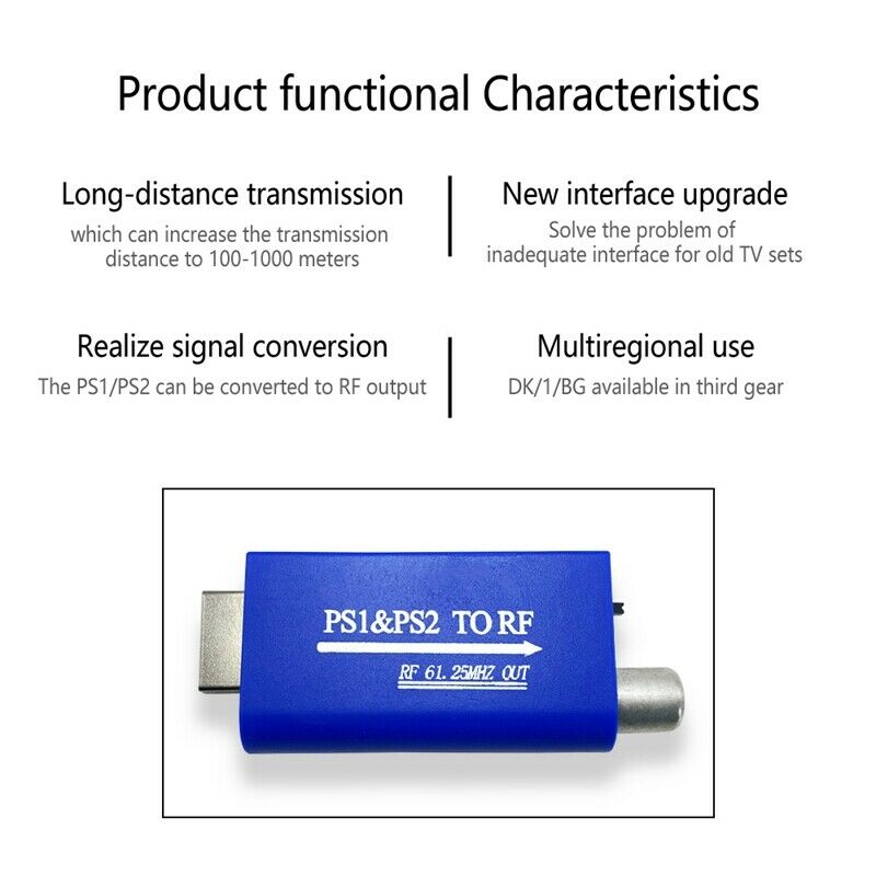 Signal Converter, Ps1/Ps2 to Rf Cable Old Tv Signal Rf Converter Is Suitable fM8