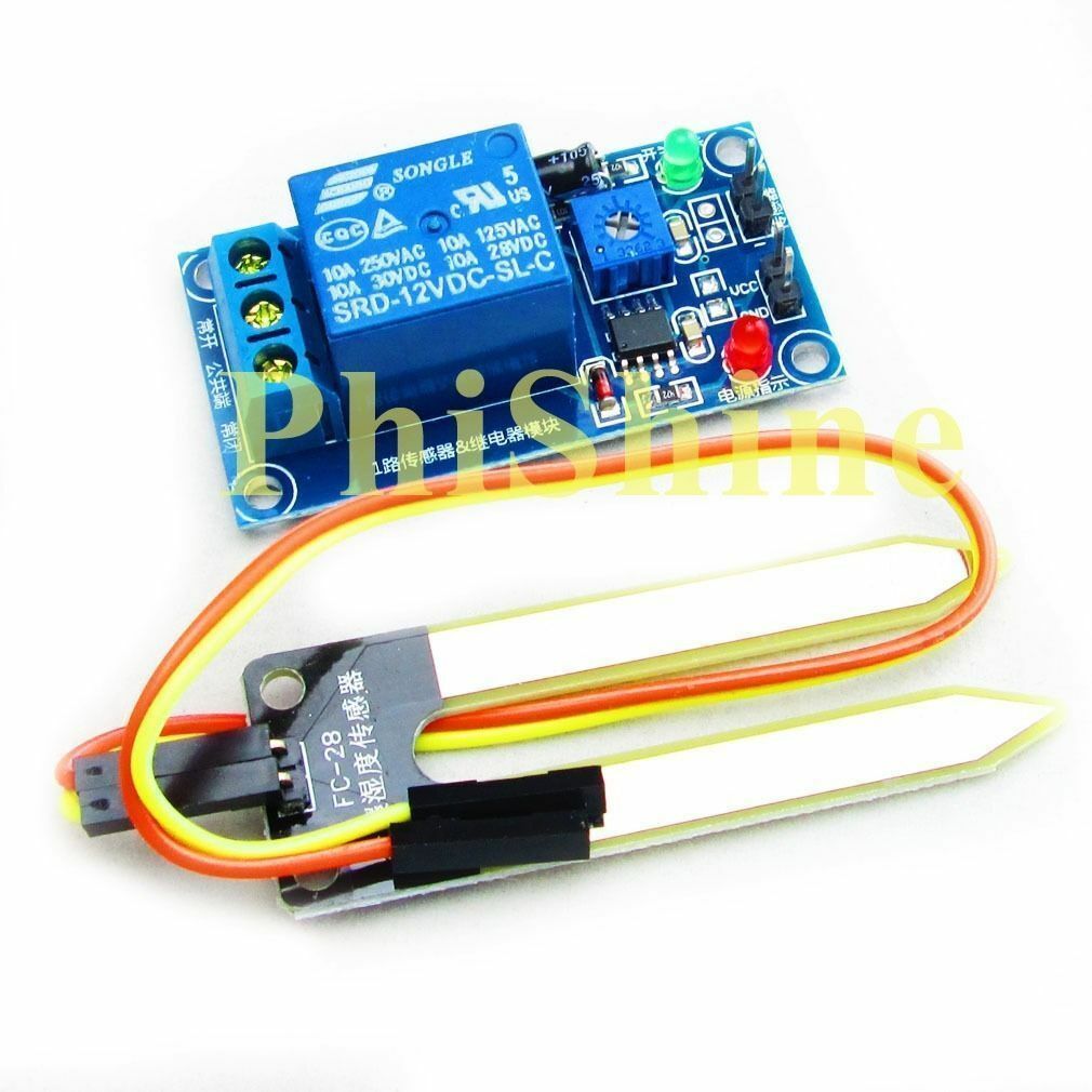 12V Sol HumiditÃ© Capteur Relais ContrÃ´le Capteur Automatique Arrosage (L40)