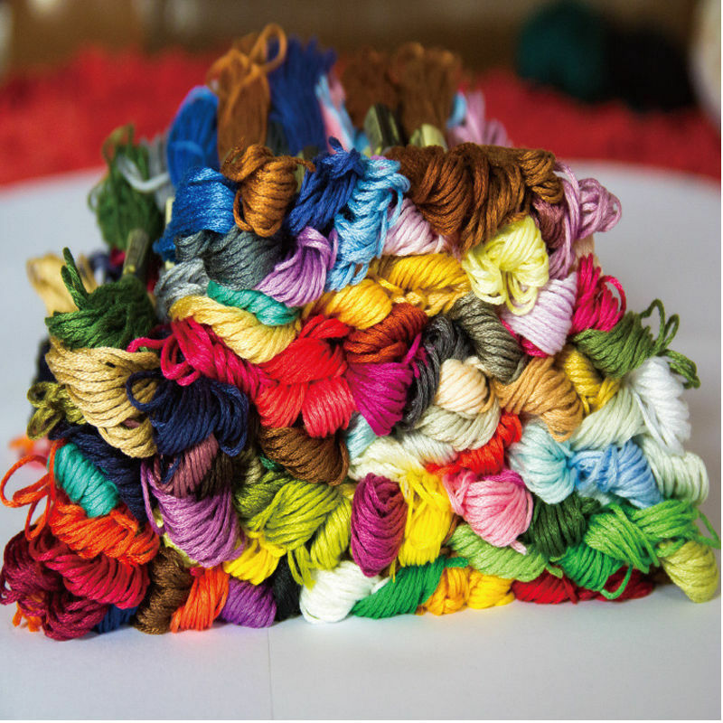 50pc Cotton DIY Cross Floss Stitch Thread Embroidery Sewing Skeins Multi Colors