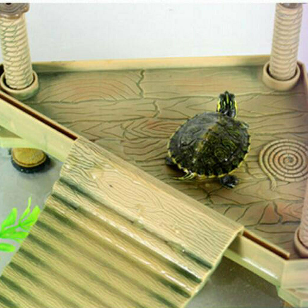 Decor Turtle Floating Dock Basking Platform Ramp Ladder with Support Frame for