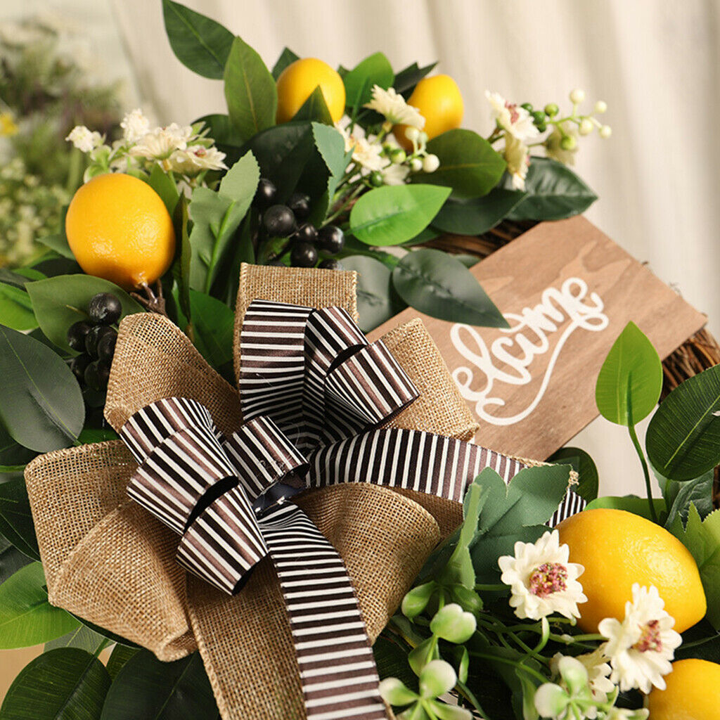 Eucalyptus Lemon Wreath Window Wall Front Door Spring Fruit Garland DÃ©cor