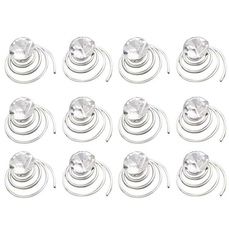 12 X Spiral twist diamond Bridal Wedding Clip Hair Pin O2O6