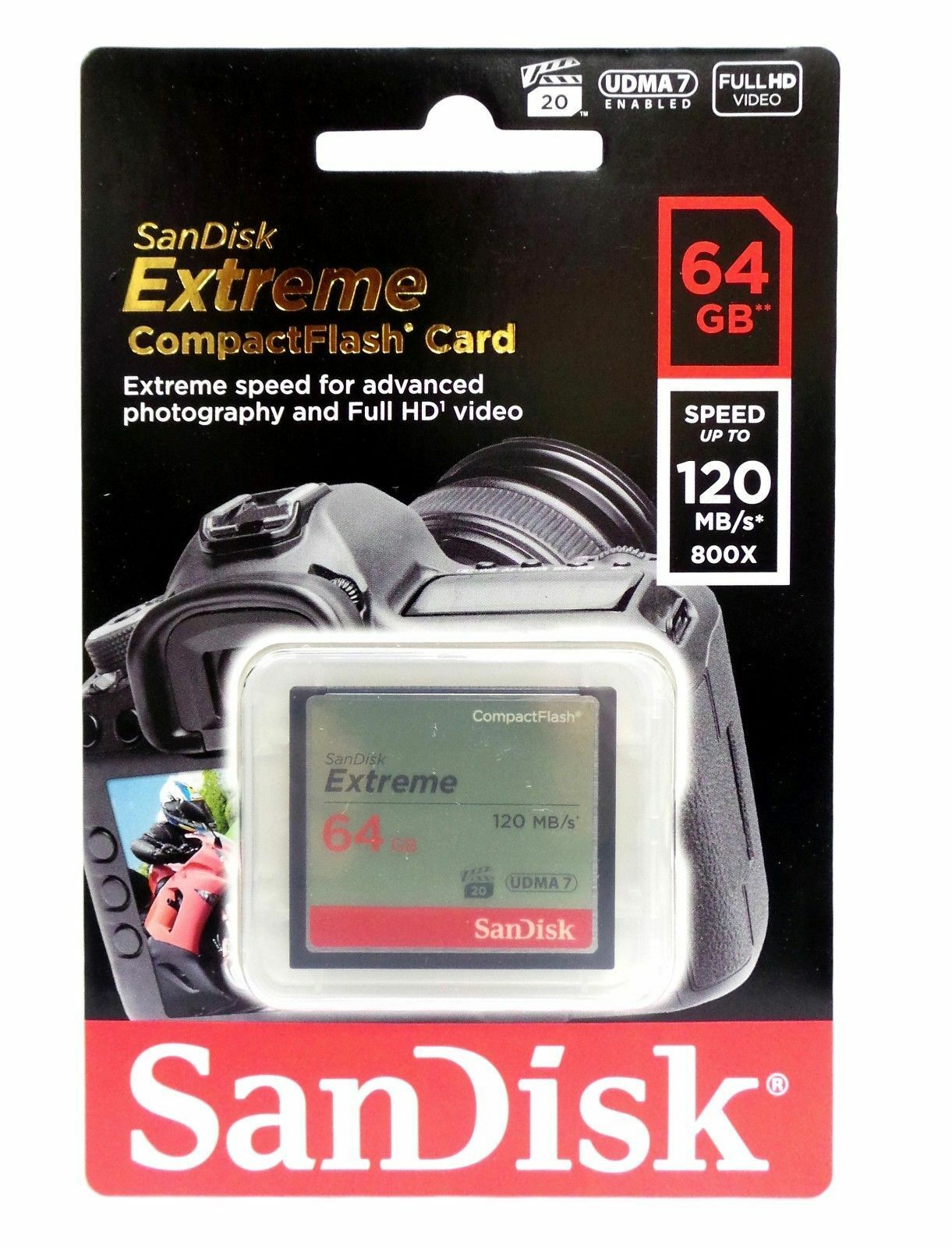 64GB SanDisk Extreme CompactFlash 120MB/S CF Card 800X SDCFXSB-064G UDMA7 4K R