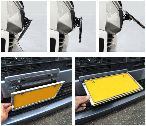 Universal Racing Carbon Fiber Look Car Number License Plate Frame Holder Bracket