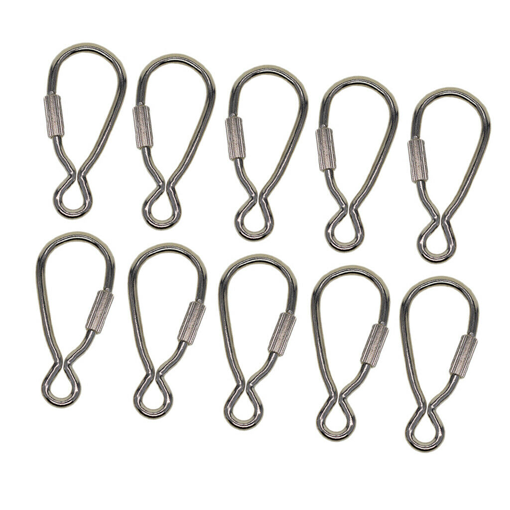 Prettyia 10Pcs Heavy Duty Steel Screw Lock Carabiner Hook Snap Clip
