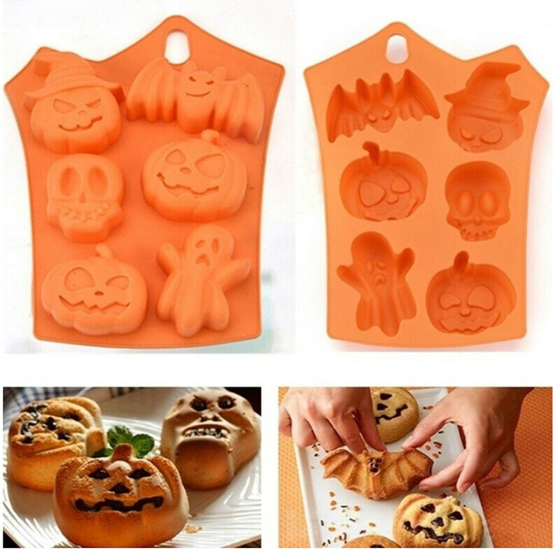 Halloween Pumpkin Silicone Mould Candle Cake Decoration Fondant Bake DIY .l8