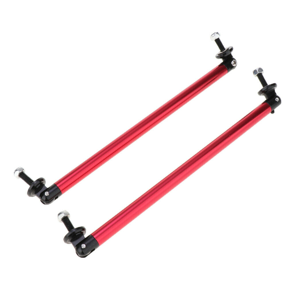 4pcs Universal Front Bumper Lip Splitter Strut Rod Support Adjuste 200mm Red