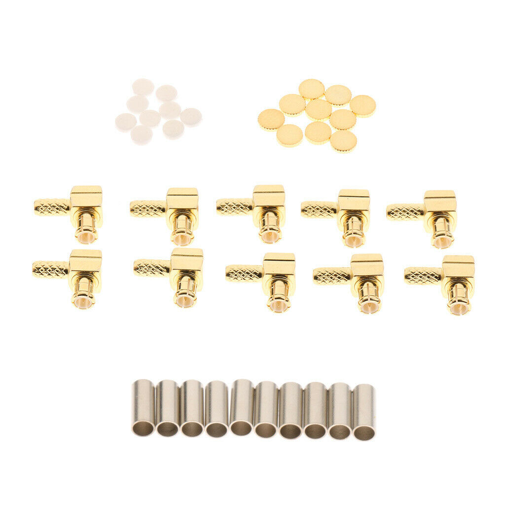 Prettyia   10pcs   MCX   Male   Crimp   Right   Angle   RF   Connector   for