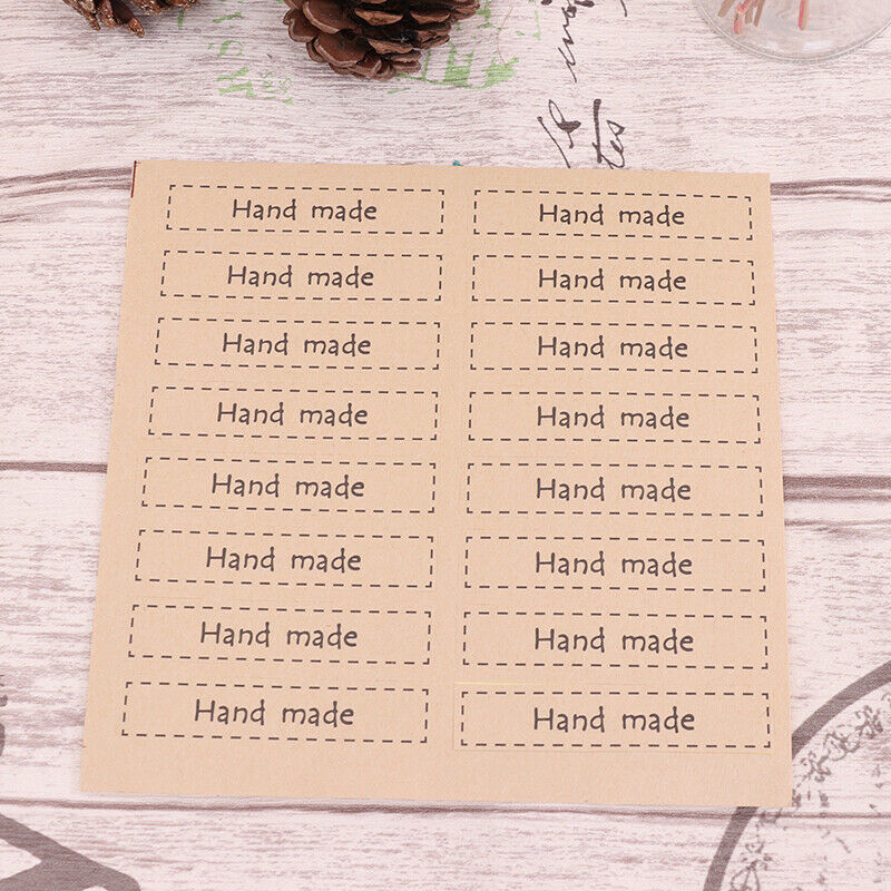 80Pcs "Hand Made" Self Adhesive Stickers Kraft Seal Paper Label Gift 1.5*.l8