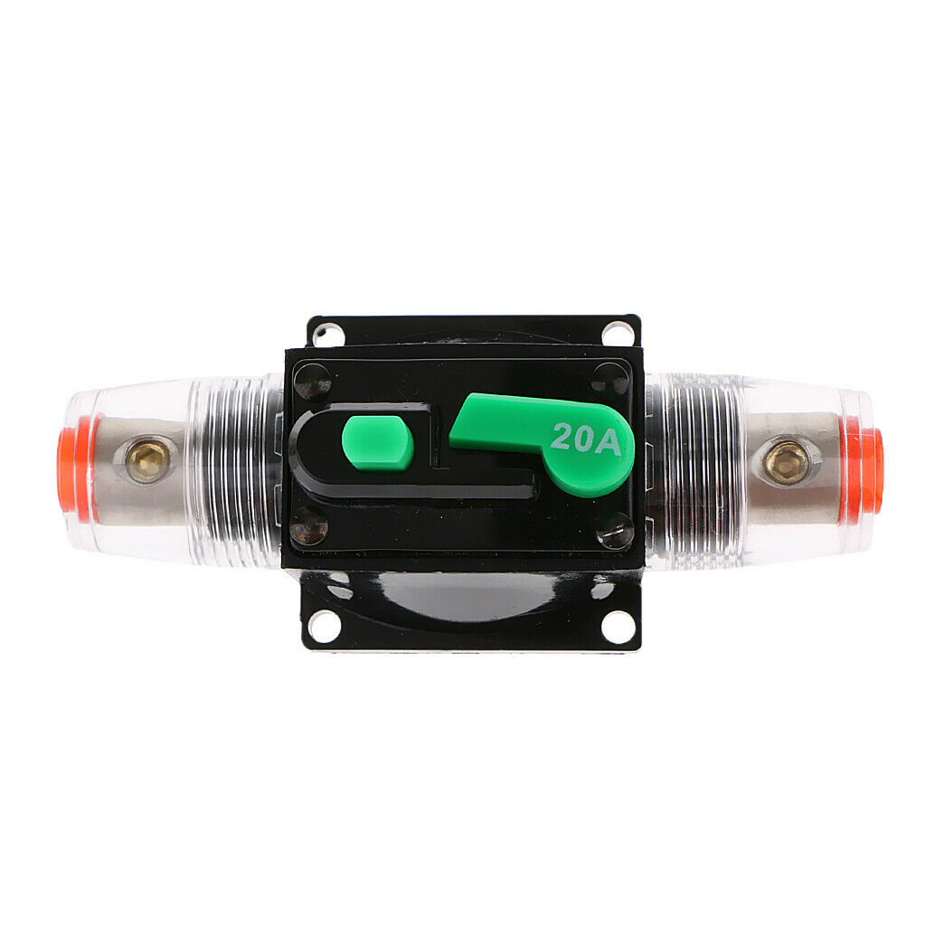 20 Amp Car Stereo Audio Inline Circuit Breaker Manual Reset Water Resistant