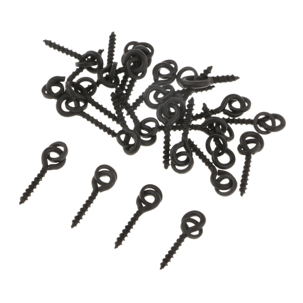 25pcs Carp Boilie Bait Screw Fishing Lure Ring Swivels
