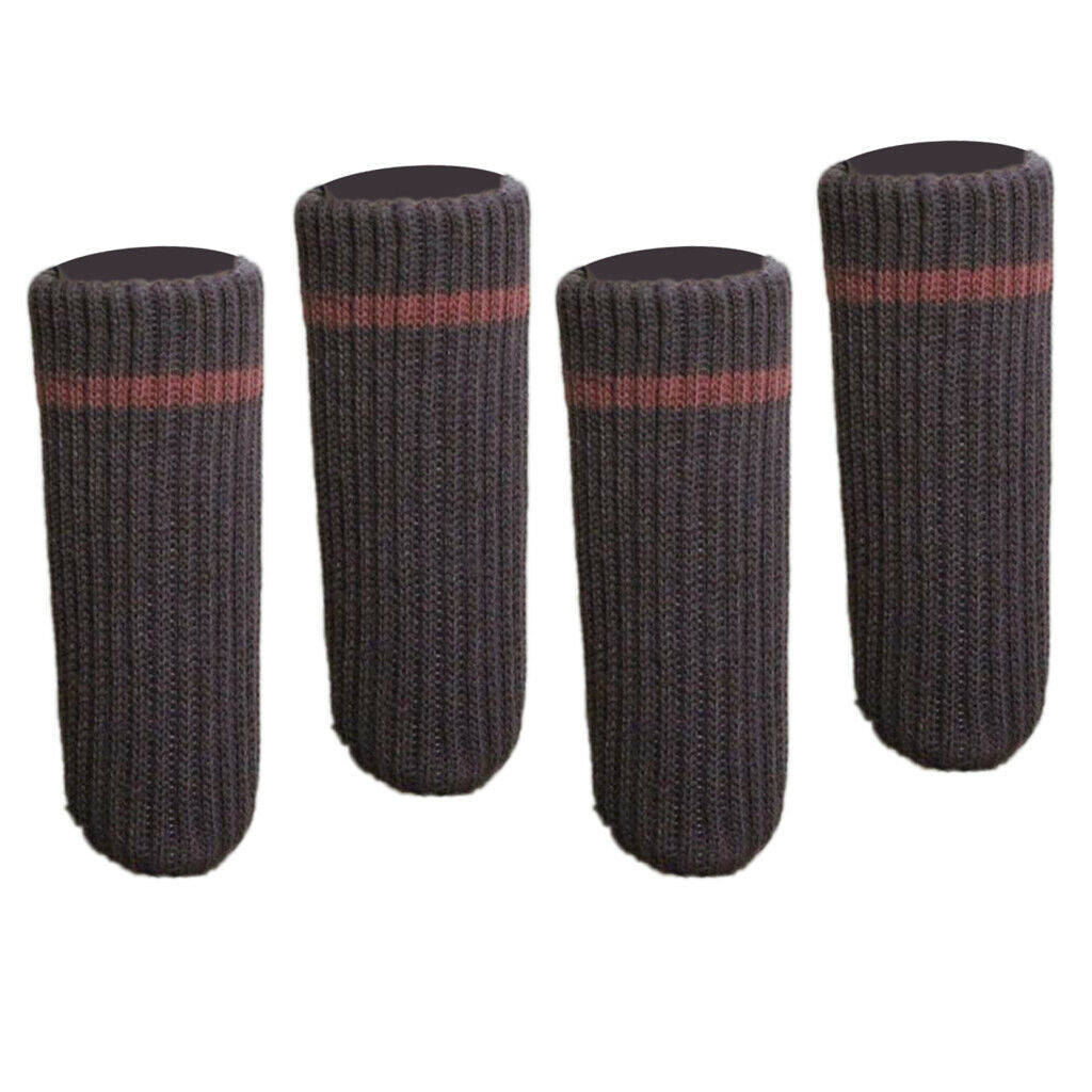 8x11cm Furniture Feet Caps Covers/Knitted Chair Leg Socks  Brown_3