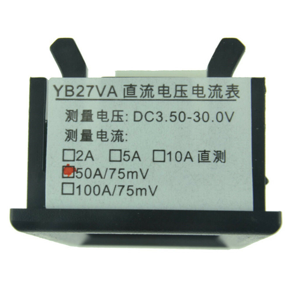 DC 4.5-30V 0-50A Red Led Dual Panel Voltmeter Volt AmMeter with 50A 75mV Shunt