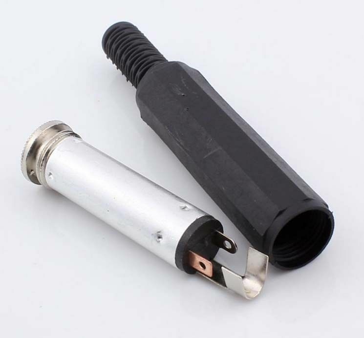 50pcs 1/4" 6.35mm Mono Plastic Jack Socket Female Solder Terminals Connector