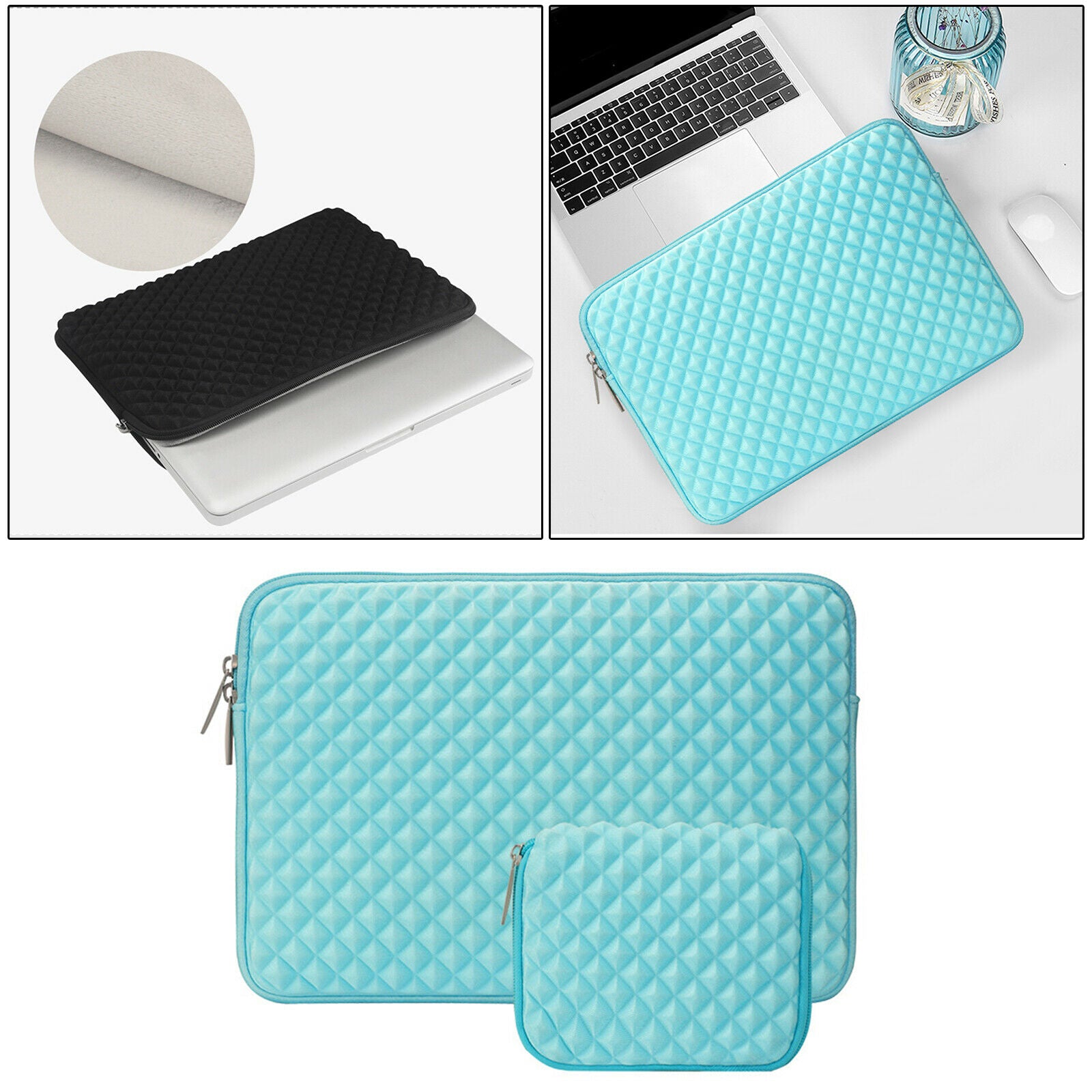 Protective Laptop Sleeve For MacBook Pro With Small Case Blue 14-15inch