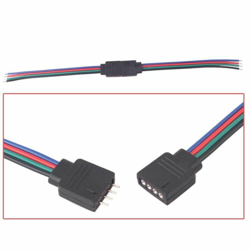 4Pin Male + Female Connector Wire Cable for 3528 5050 SMD LED Strip Light 10pcs